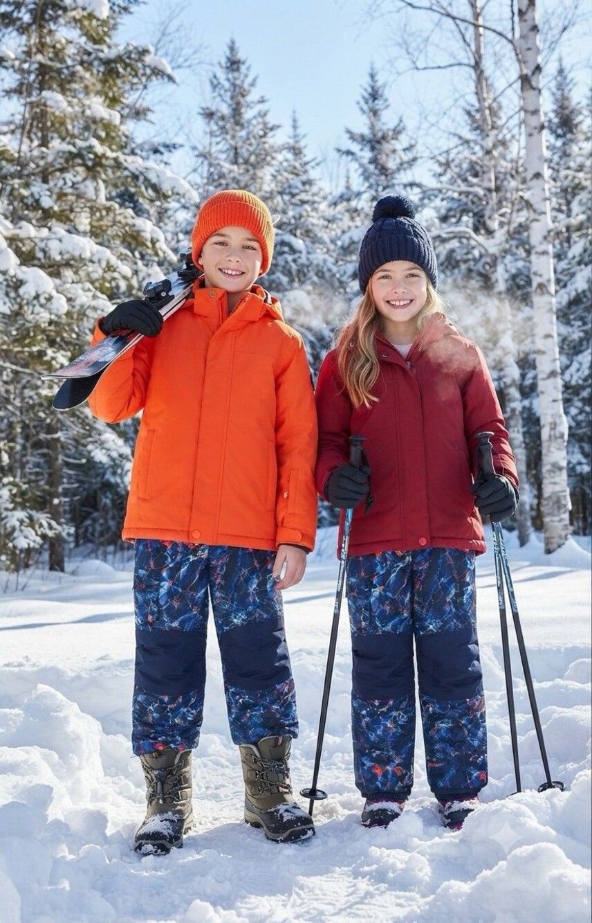 NWOT Champion Kids Ski Snowboard Winter Pants Blue Print Size M (8-10) Unisex